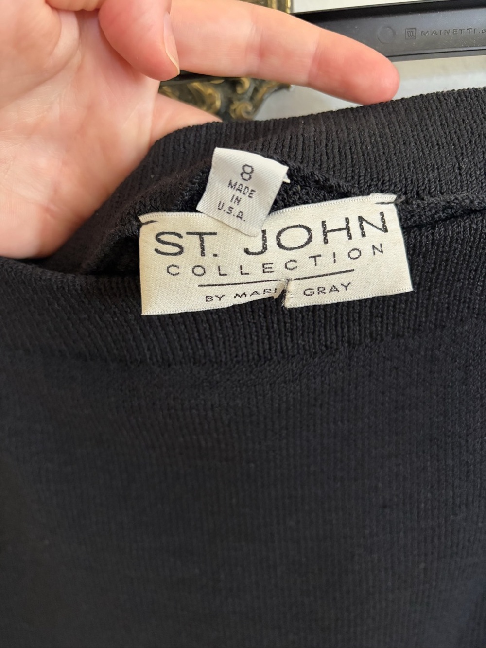 St John Black Knit Above Knee Skirt